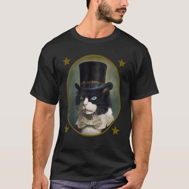 Camiseta Tuxedo Cat Presidents Day George Washington Abraha (Frente)