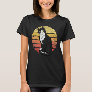 Camiseta Tuxedo Cat Retro Sunset Vintage Cat Lady Tuxedo Ca