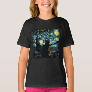Camiseta Tuxedo Cat Starry Night Tuxedo Proprietário de Cat