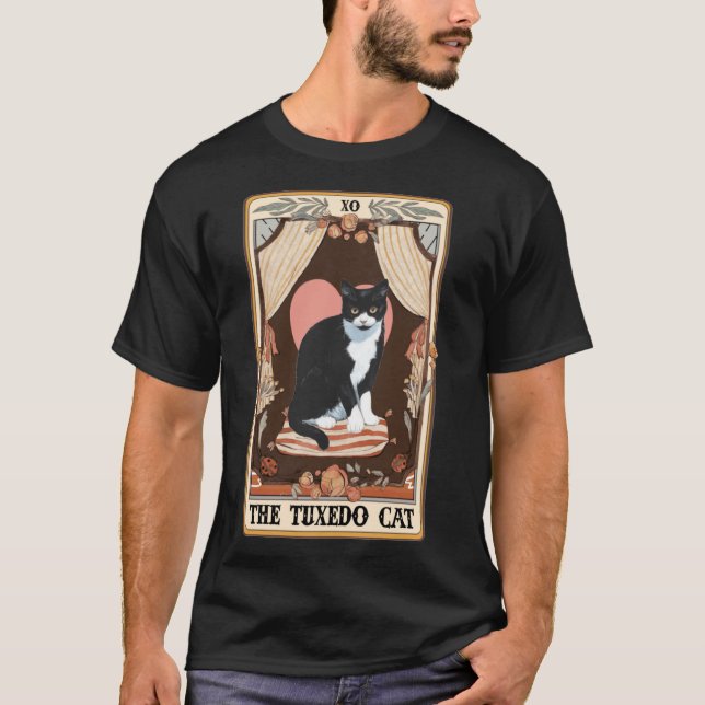 Camiseta Tuxedo Cat Tarot Card Tuxedo Cat Tuxedo Mãe Ca (Frente)