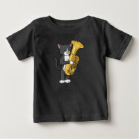 Tuxedo Cat Tuba Oferece Homens Marchando Banda Tub