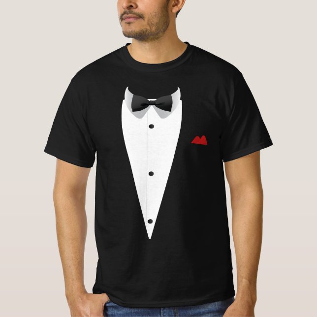 Camiseta Tuxedo com Bowtie para a véspera de Ano Novo (Frente)