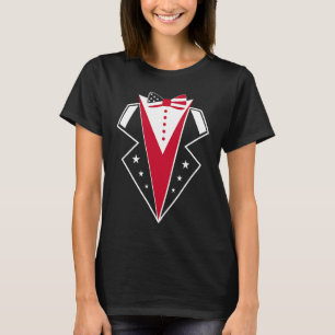 Camiseta Tuxedo da Bandeira Americana Quarto 4 de Julho Ame