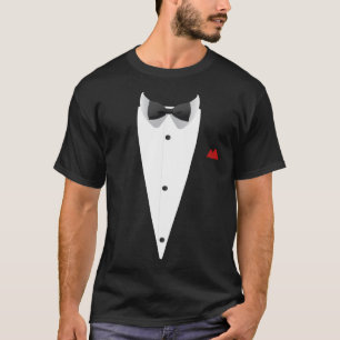 Camiseta Tuxedo design com Bowtie Para Casamentos E