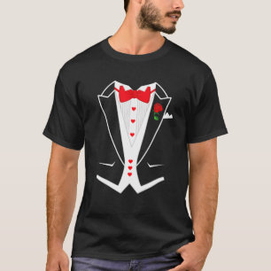 Camiseta Tuxedo Engraçado Com Dia de os namorados Red Bowt