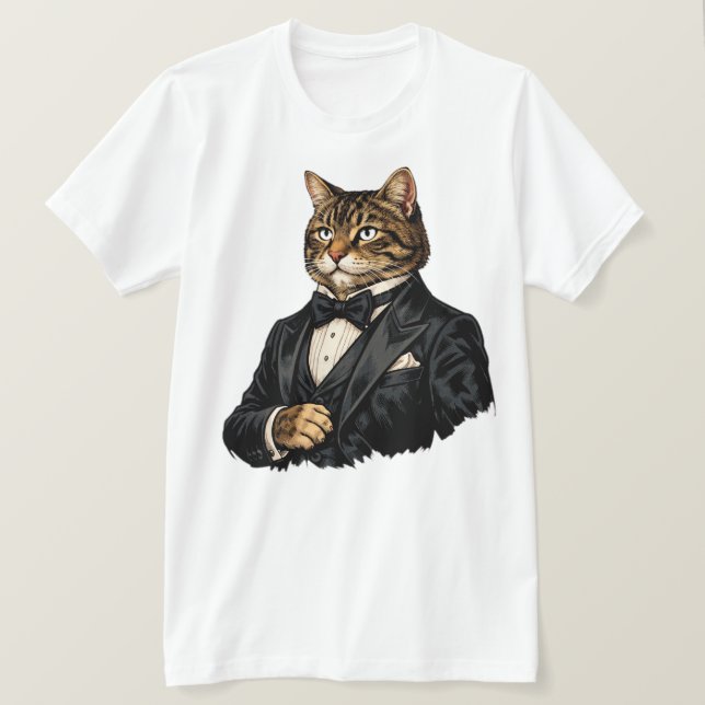 Camiseta Tuxedo Gato Cavalheiro (Frente do Design)