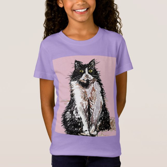 Camiseta Tuxedo Gato Gata Negra Branca e Nadinha (Frente)
