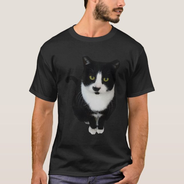 Camiseta Tuxedo Kitty Cat Design (Frente)