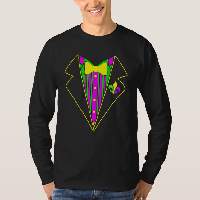 Camiseta Tuxedo Mardi Gras Funny Carnival Festival Party Co (Frente)