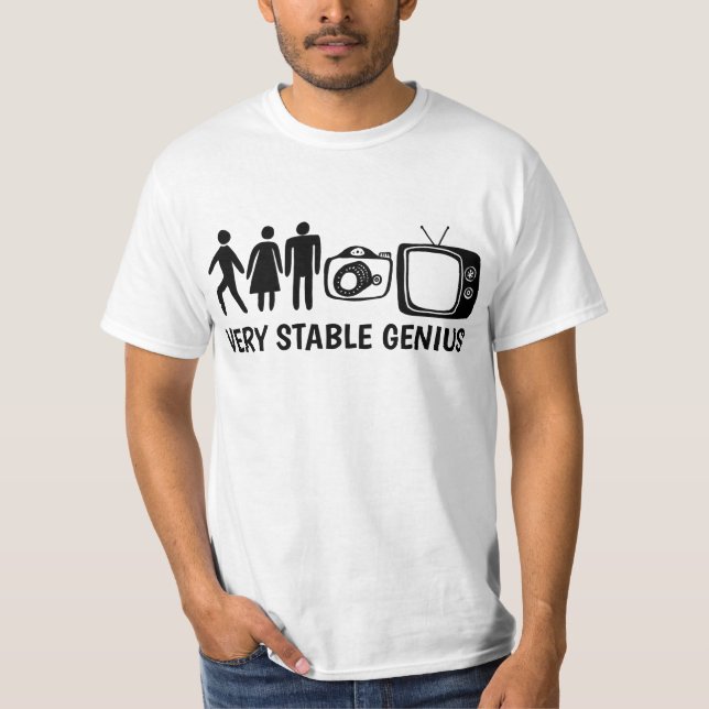 Camiseta TV de câmeras de homem para mulheres GENIUS ESTÁVE (Frente)