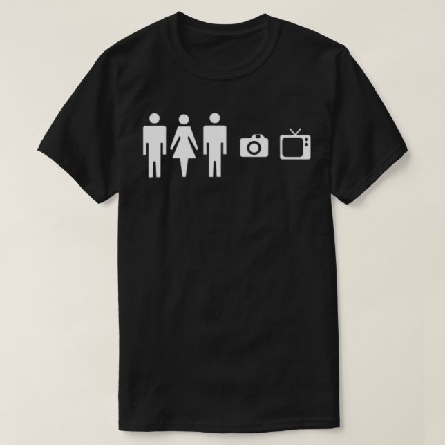 Camiseta TV de câmeras de homem pessoal (Frente do Design)