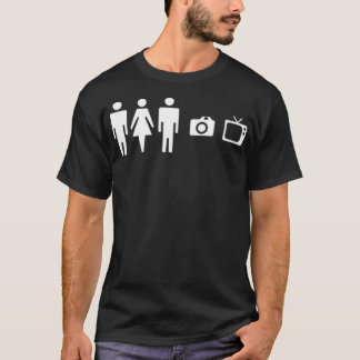 Camiseta TV de câmeras de homem pessoal