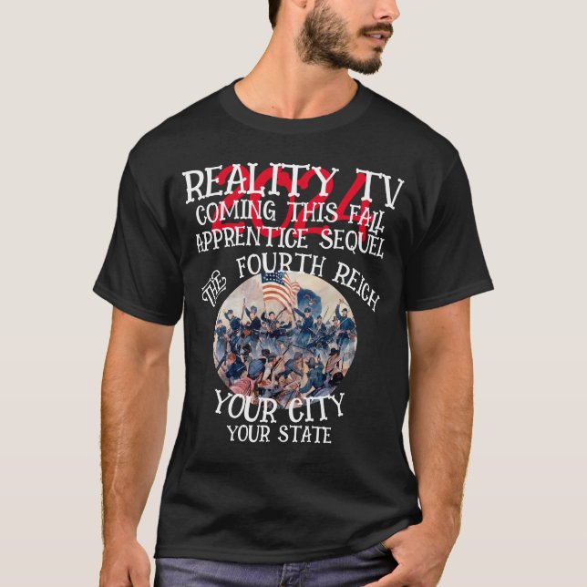 CAMISETA TV REALIDADE FW FV HG QUARTO REICH TERCEIRO TRUMPS (Frente)