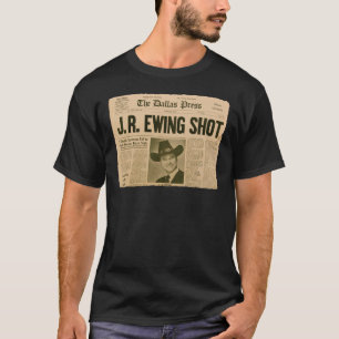 Camiseta TV série Dallas 80s mostra jornal Vintage JR