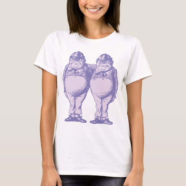 Camiseta Tweedle Dee e Tweedle a lavanda coberta Dum (Frente)