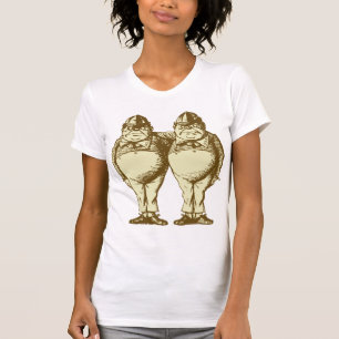 Camiseta Tweedle Dee e Tweedle o Sepia coberto Dum