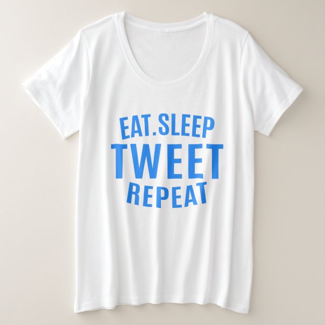 Camiseta Tweet de repouso repetido (Frente do Design)