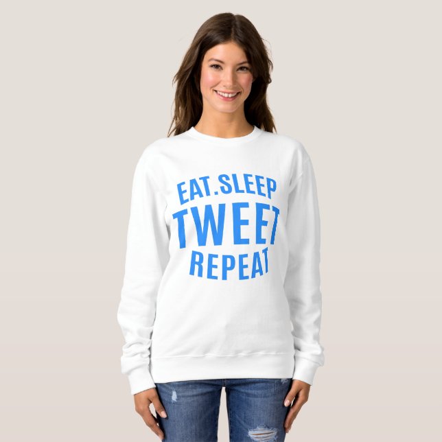 Camiseta Tweet de repouso repetido (Frente Completa)