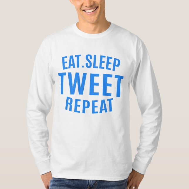 Camiseta Tweet de repouso repetido (Frente)