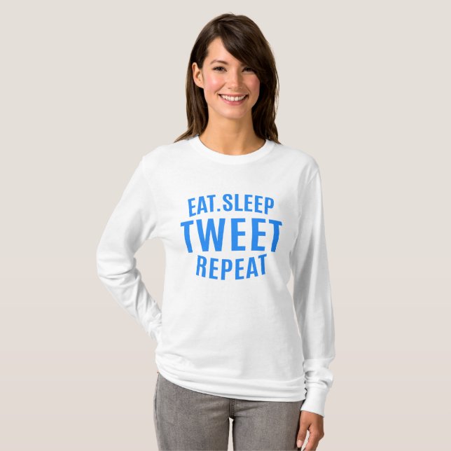 Camiseta Tweet de repouso repetido (Frente Completa)