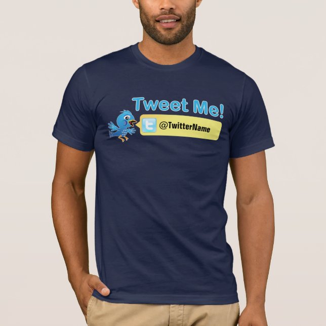 Camiseta Tweet eu! Obtenha mais seguidores. Twitter (Frente)