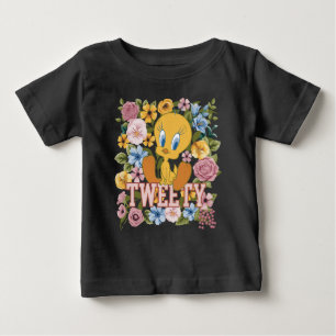 Camiseta TWEETY™ Gráfico de Bordado Floral