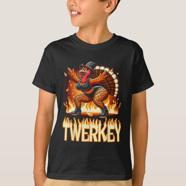 Camiseta Twerkey Squad Twerking Engraçado Dançando Obrigado (Frente)