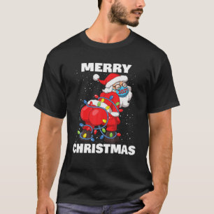 Camiseta Twerking do Papai Noel Rosto Máscara Feliz Natal 