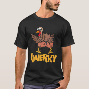 Camiseta Twerky Ação de Graças Engraçado Twerking Turquia D