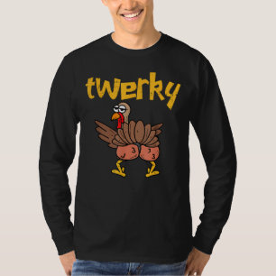 Camiseta Twerky Turkey Bumbum Engraçado Ação de Graças Danç