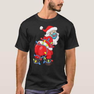 Camiseta Twertando Papai Noel Em Luzes De Árvore De Natal M