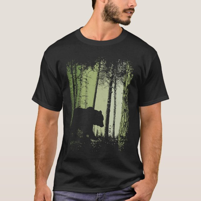 Camiseta Twilight Forest Outdoor Romantic Grizzly Bear Silh (Frente)