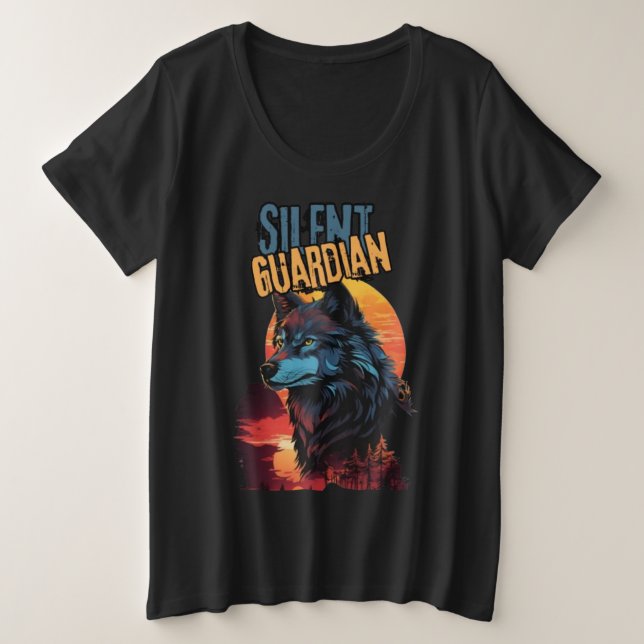 Camiseta Twilight Guardian: Lobo Azul em Dusk (Frente do Design)