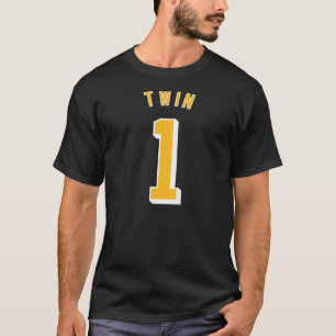 Camiseta TWIN 1 e TWIN 2s que combinam com crianças adultas
