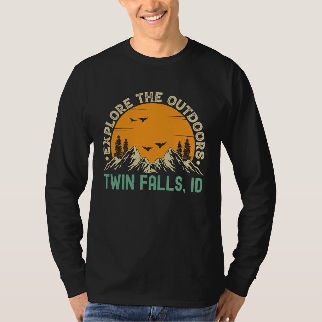 Camiseta Twin Falls Idaho  Explore The Outdoors (Frente)