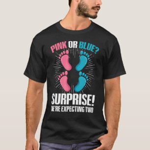 Camiseta Twin Gender Reveal Cote para um Gêmeo Revelação de