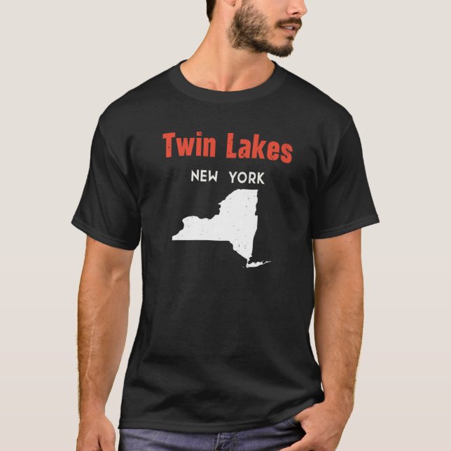 Camiseta Twin Lagos Nova York Estados Estados Unidos Viagem (Frente)