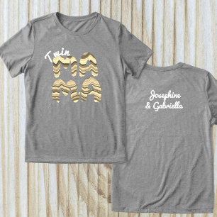 Camiseta Twin Mama Personalizado Nomes De Crianças Retrospe