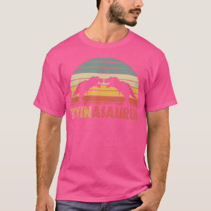 Camiseta Twinasaurus Dinossauro Piada de Gêmeos Irmãos Gême