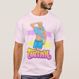Camiseta Twink Glamouroso com Boa de Penas