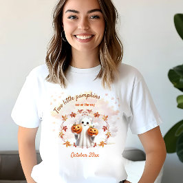 Camiseta Twins Halloween Abóbora Anunciação de Gravidez