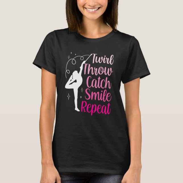 Camiseta Twirler Majorettes Twirl Jogar Pega Sorriso Baton  (Frente)
