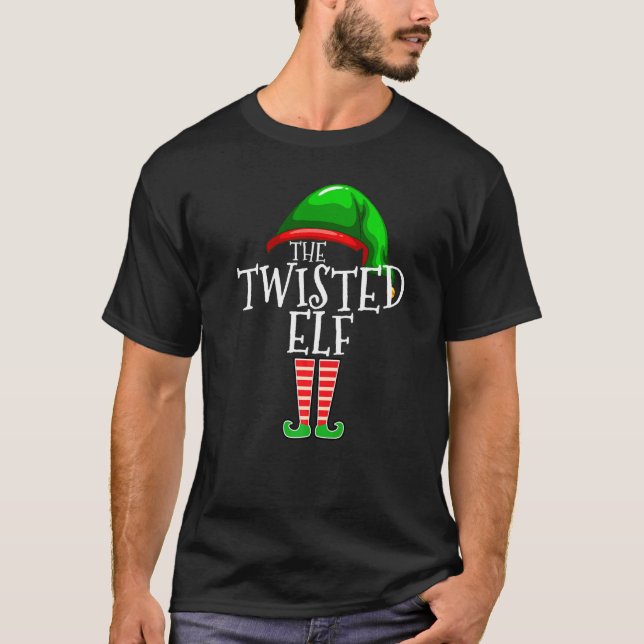 Camiseta Twisted Elf  Family Matching Group Christmas  Squa (Frente)