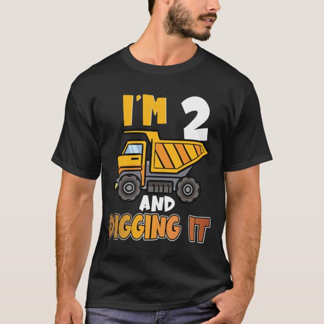 Camiseta Two 2yr 2th Birthday Construction Boy 2 Years Old  (Frente)