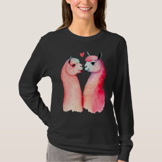 Camiseta Two Loving Llamas In Love Heart Valentine's Day Al