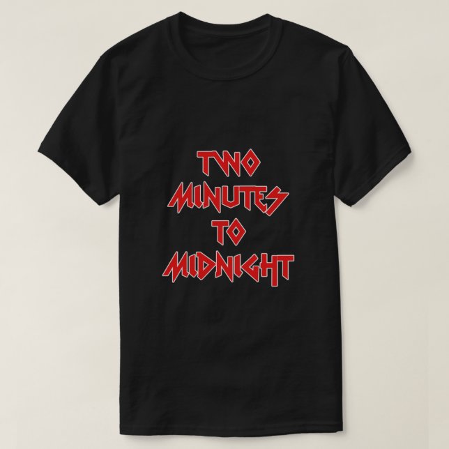 Camiseta Two Minutes to Midnight Maiden Font Classic T-Shir (Frente do Design)