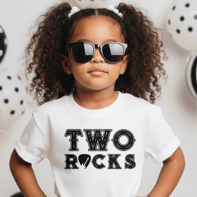 Camiseta Two Rocks Guitar Pick 2nd Birthday Party (Criador carregado)