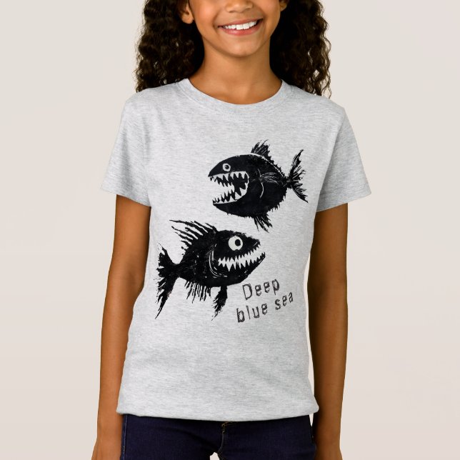 Camiseta Two scary fish, personalized (Frente)