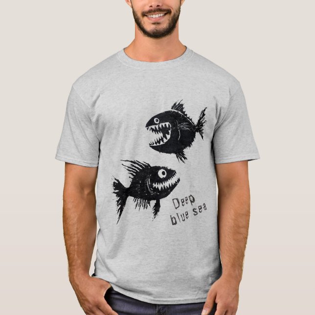 Camiseta Two scary fish, personalized (Frente)