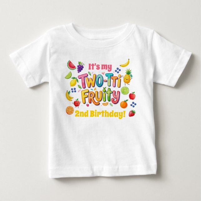 Camiseta Two-tti Fruity 2nd Birthday Party (Frente)
